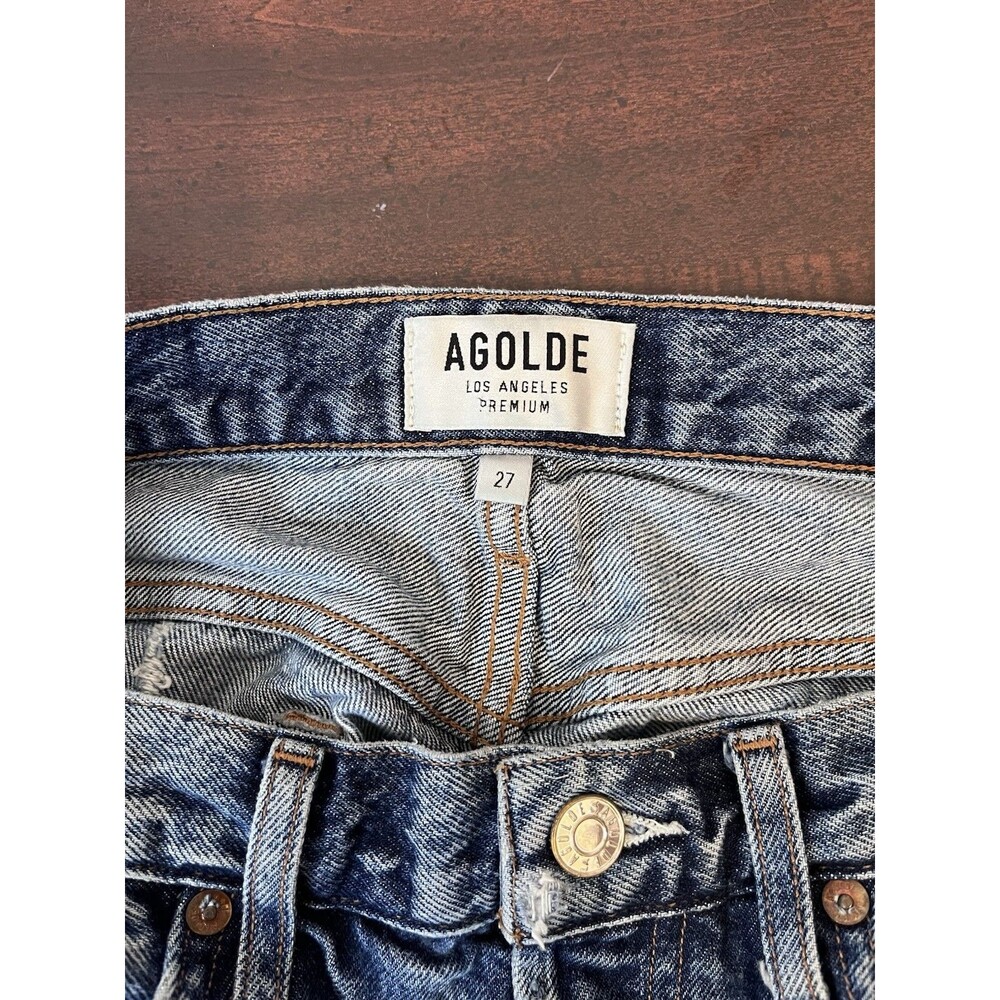 Agolde Women's High Rise Denim Short Distressed Size 27 100% Cotton - Picture 7 of 8